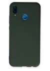 Huawei P20 Lite Kılıf Nano içi Kadife Silikon - Koyu Yeşil