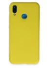 Huawei P20 Lite Kılıf Nano içi Kadife Silikon - Sarı