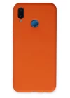 Huawei P20 Lite Kılıf Nano içi Kadife Silikon - Turuncu