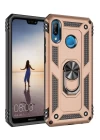 Huawei P20 Lite Kılıf Sofya Yüzüklü Silikon Kapak - Gold