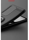Huawei P40 Pro Kılıf Range Yüzüklü Silikon - Siyah-Mavi