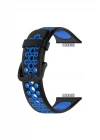 Huawei Watch Fit 2 Spor Delikli Kordon - Siyah-Mavi
