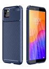 Huawei Y5P Kılıf Auto Focus Karbon Kapak - Lacivert