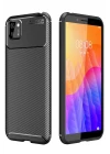 Huawei Y5P Kılıf Auto Focus Karbon Kapak - Siyah