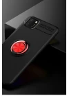 Huawei Y5P Kılıf Range Yüzüklü Silikon - Siyah-Kırmızı