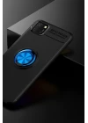 Huawei Y5P Kılıf Range Yüzüklü Silikon - Siyah-Mavi