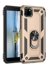 Huawei Y5P Kılıf Sofya Yüzüklü Silikon Kapak - Gold
