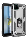 Huawei Y5P Kılıf Sofya Yüzüklü Silikon Kapak - Gümüş