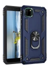 Huawei Y5P Kılıf Sofya Yüzüklü Silikon Kapak - Lacivert
