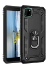 Huawei Y5P Kılıf Sofya Yüzüklü Silikon Kapak - Siyah