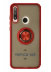 Huawei Y6P Kılıf Montreal Yüzüklü Silikon Kapak - Kırmızı