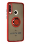 Huawei Y6P Kılıf Montreal Yüzüklü Silikon Kapak - Kırmızı