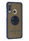 Huawei Y6P Kılıf Montreal Yüzüklü Silikon Kapak - Lacivert
