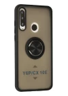 Huawei Y6P Kılıf Montreal Yüzüklü Silikon Kapak - Siyah