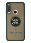 Huawei Y6P Kılıf Montreal Yüzüklü Silikon Kapak - Yeşil