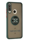 Huawei Y6P Kılıf Montreal Yüzüklü Silikon Kapak - Yeşil