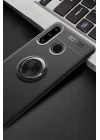 Huawei Y6P Kılıf Range Yüzüklü Silikon - Siyah