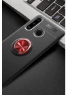 Huawei Y6P Kılıf Range Yüzüklü Silikon - Siyah-Kırmızı