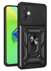 İnfinix Hot 30 4G Kılıf Pars Lens Yüzüklü Silikon - Siyah