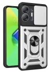 İnfinix Hot 30 5G Kılıf Pars Lens Yüzüklü Silikon - Gümüş