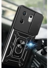 İnfinix Zero 30 4G Kılıf Pars Lens Yüzüklü Silikon - Siyah