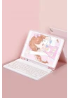 iPad 5 Air 9.7 Kılıf KC01 Smart Klavyeli Tablet Kılıfı - Pembe