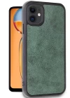 iPhone 11 Kılıf Aras Deri Kapak - Koyu Yeşil