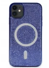 iPhone 11 Kılıf Diamond Magsafe Kapak - Lacivert