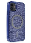 iPhone 11 Kılıf Diamond Magsafe Kapak - Lacivert