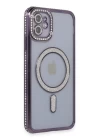 iPhone 11 Kılıf Joke Simli Magneticsafe Kılıf - Derin Mor