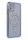 iPhone 11 Kılıf Joke Simli Magneticsafe Kılıf - Mavi
