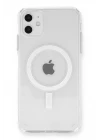 iPhone 11 Kılıf Magneticsafe Şeffaf Silikon - Şeffaf