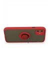iPhone 11 Kılıf Montreal Yüzüklü Silikon Kapak - Kırmızı