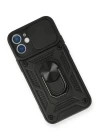 iPhone 11 Kılıf Pars Lens Yüzüklü Silikon - Siyah