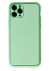 iPhone 11 Pro Kılıf Coco Deri Silikon Kapak - Açık Yeşil