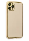 iPhone 11 Pro Kılıf Coco Deri Silikon Kapak - Gold