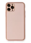 iPhone 11 Pro Kılıf Coco Deri Silikon Kapak - Pembe