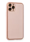 iPhone 11 Pro Kılıf Coco Deri Silikon Kapak - Pembe
