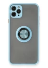 iPhone 11 Pro Kılıf Montreal Yüzüklü Silikon Kapak - Buz Mavi