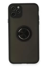 iPhone 11 Pro Kılıf Montreal Yüzüklü Silikon Kapak - Siyah
