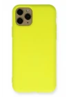 iPhone 11 Pro Kılıf Nano içi Kadife Silikon - Sarı