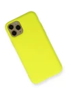 iPhone 11 Pro Kılıf Nano içi Kadife Silikon - Sarı