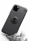 iPhone 11 Pro Kılıf Range Yüzüklü Silikon - Siyah-Kırmızı