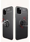 iPhone 11 Pro Kılıf Range Yüzüklü Silikon - Siyah-Mavi