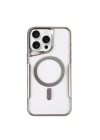 iPhone 11 Pro Max Kılıf Boyi Magsafe Silikon Kapak - Gümüş