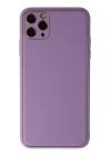 iPhone 11 Pro Max Kılıf Coco Deri Silikon Kapak - Lila