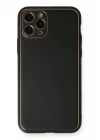 iPhone 11 Pro Max Kılıf Coco Deri Silikon Kapak - Siyah