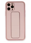 iPhone 11 Pro Max Kılıf Coco Deri Standlı Kapak - Pembe