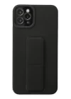 iPhone 11 Pro Max Kılıf Mega Standlı Silikon - Siyah