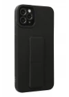 iPhone 11 Pro Max Kılıf Mega Standlı Silikon - Siyah
